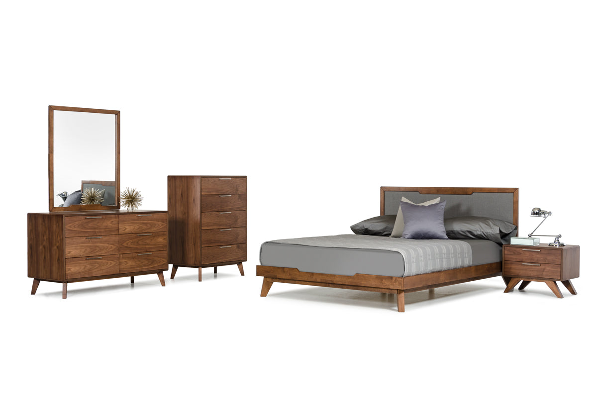 Nova Domus Soria Mid-Century Grey & Walnut Bed