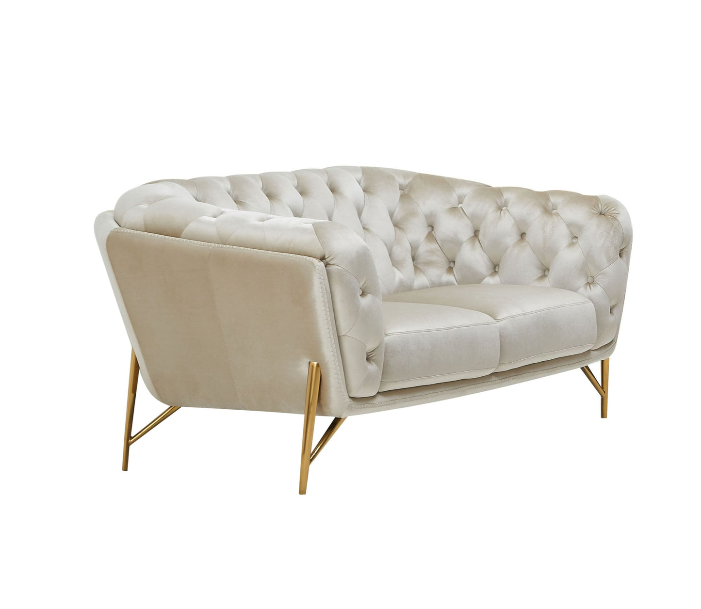 Divani Casa Stella - Transitional Beige Velvet Loveseat