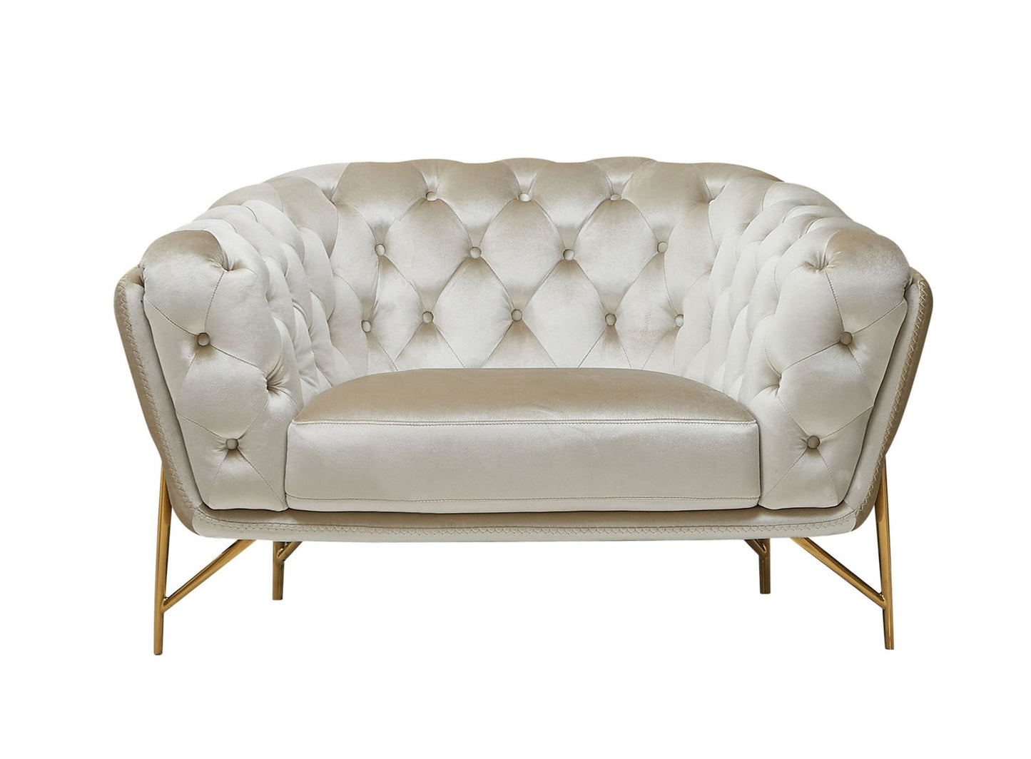 Divani Casa Stella - Transitional Beige Velvet Chair