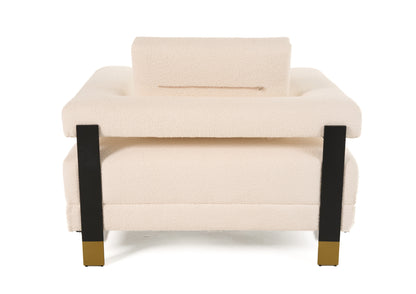 Divani Casa Stratford - Modern Off-White Fabric Accent Chair