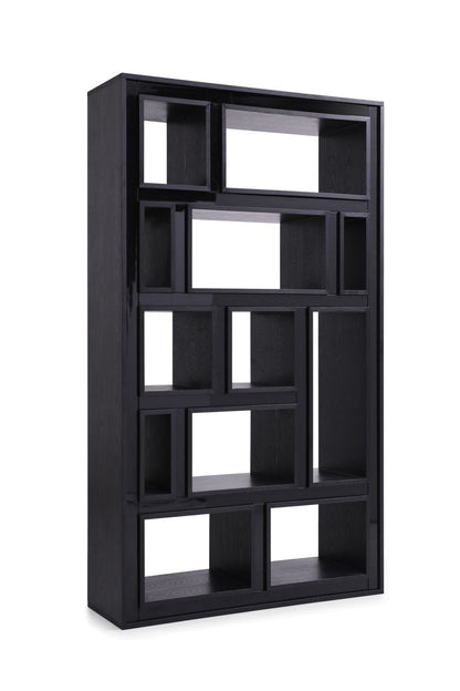 Modrest Suffolk - Contemporary Black Ash Bookcase