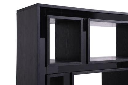 Modrest Suffolk - Contemporary Black Ash Bookcase