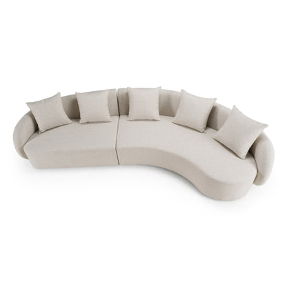 Renava Tabarca - Outdoor Beige Fabric Sectional Sofa
