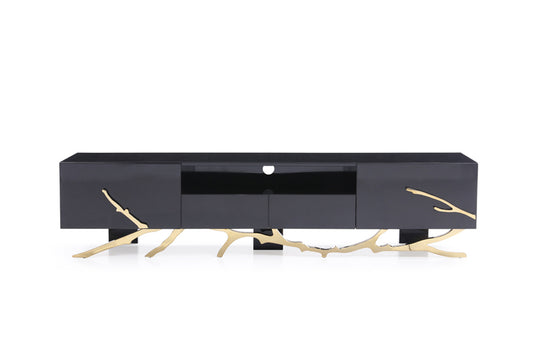 Modrest Legend Modern Black & Gold 79" TV Stand