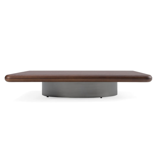 Modrest Valley - Modern Walnut + Titanium Coffee Table Set