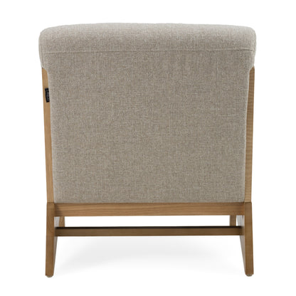 Divani Casa Vance - Modern Sand Fabric + Wood Accent Chair