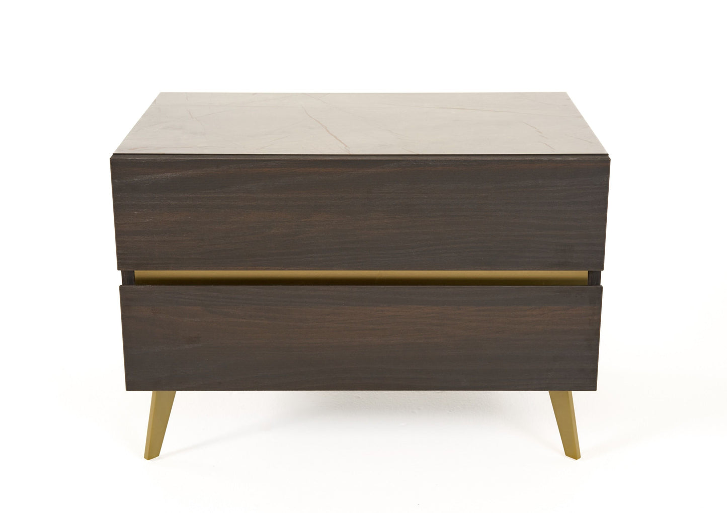 Nova Domus Velondra - Modern Eucalypto + Marble Bed with Two Nightstands