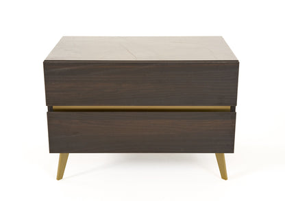 Nova Domus Velondra - Modern Eucalypto + Marble Bed with Two Nightstands