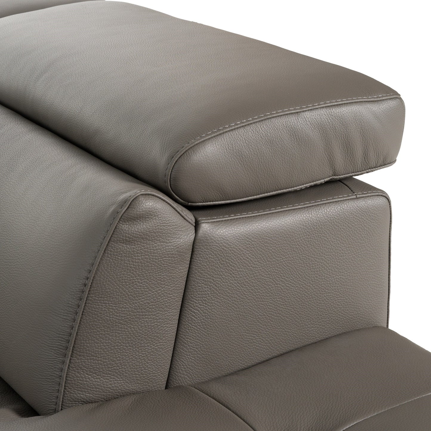 Lamod Italia Viola - Italian Contemporary Grey Leather Right Facing Sectional Sofa