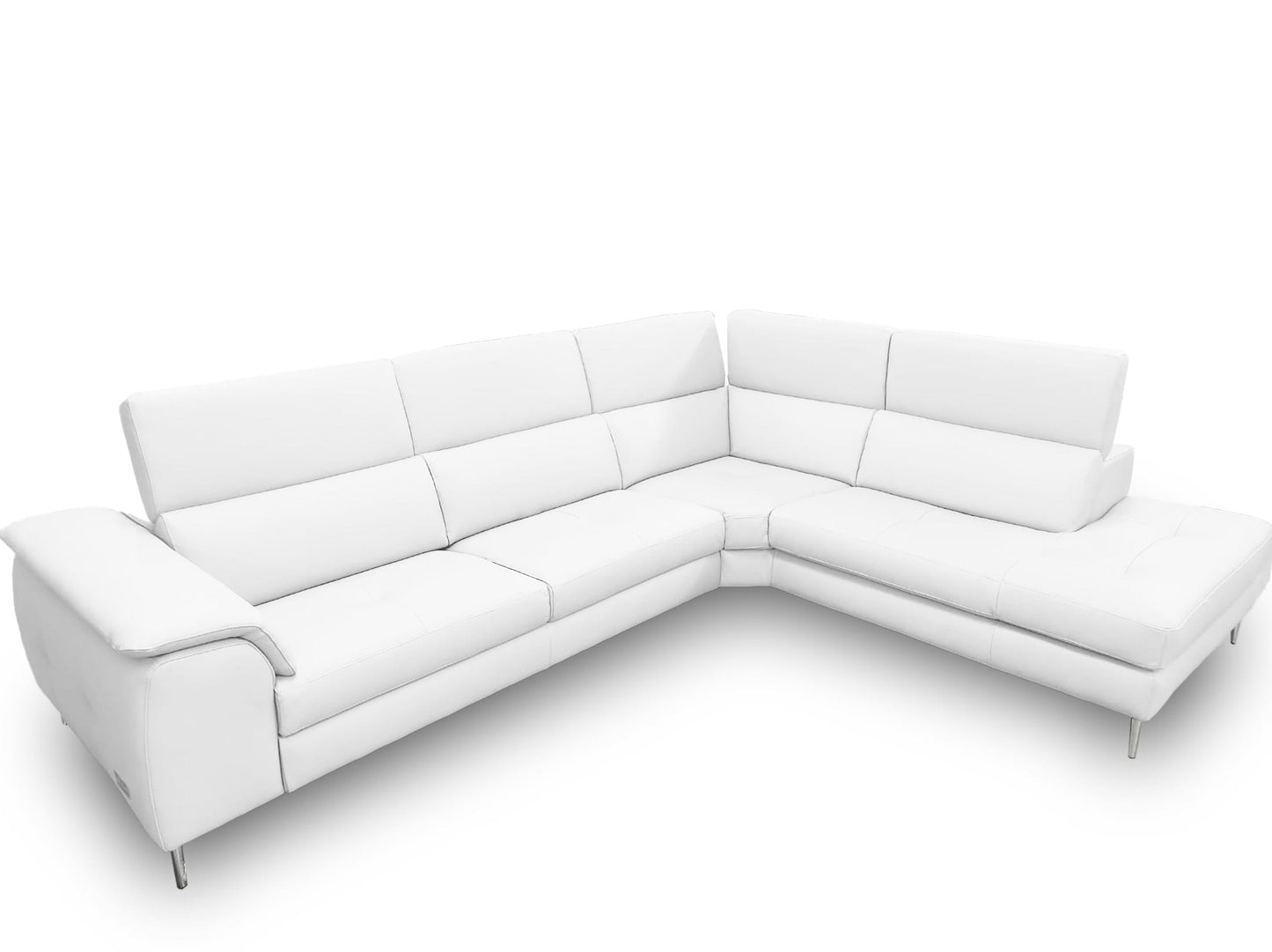 Lamod Italia Viola - Italian Contemporary White Leather Right Facing Sectional Sofa