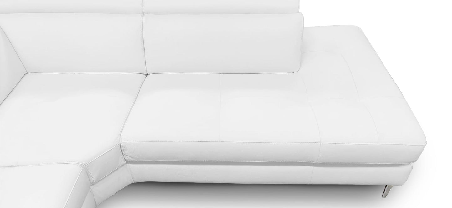 Lamod Italia Viola - Italian Contemporary White Leather Right Facing Sectional Sofa
