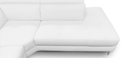 Lamod Italia Viola - Italian Contemporary White Leather Right Facing Sectional Sofa