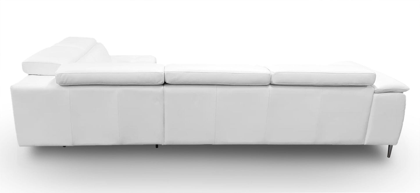 Lamod Italia Viola - Italian Contemporary White Leather Right Facing Sectional Sofa