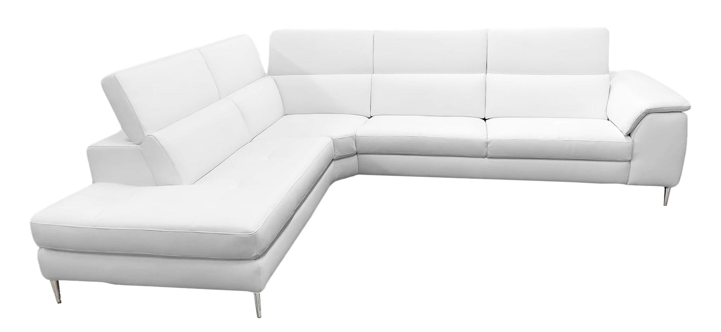 Lamod Italia Viola - Italian Contemporary White Leather Left Facing Sectional Sofa