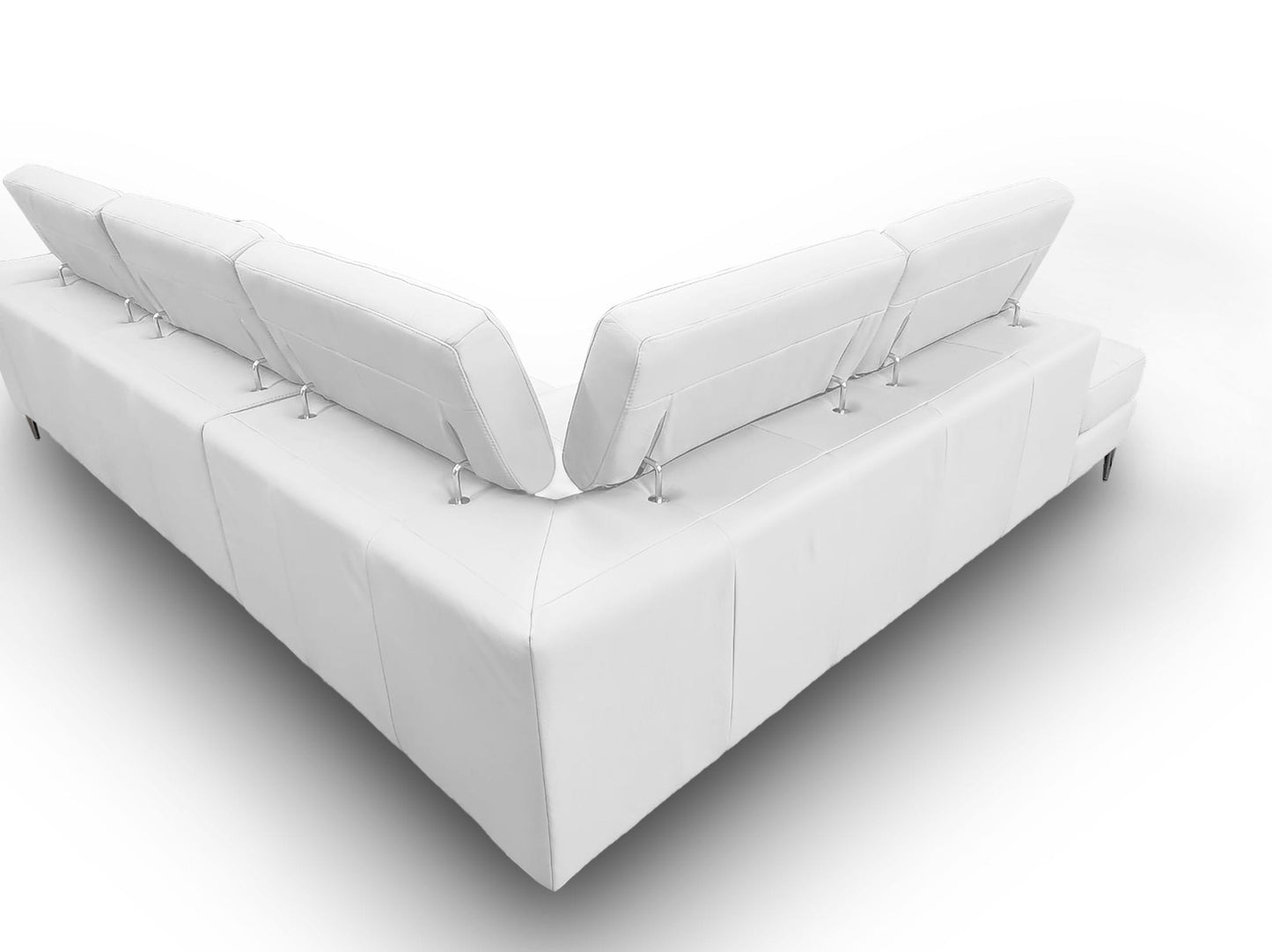 Lamod Italia Viola - Italian Contemporary White Leather Left Facing Sectional Sofa