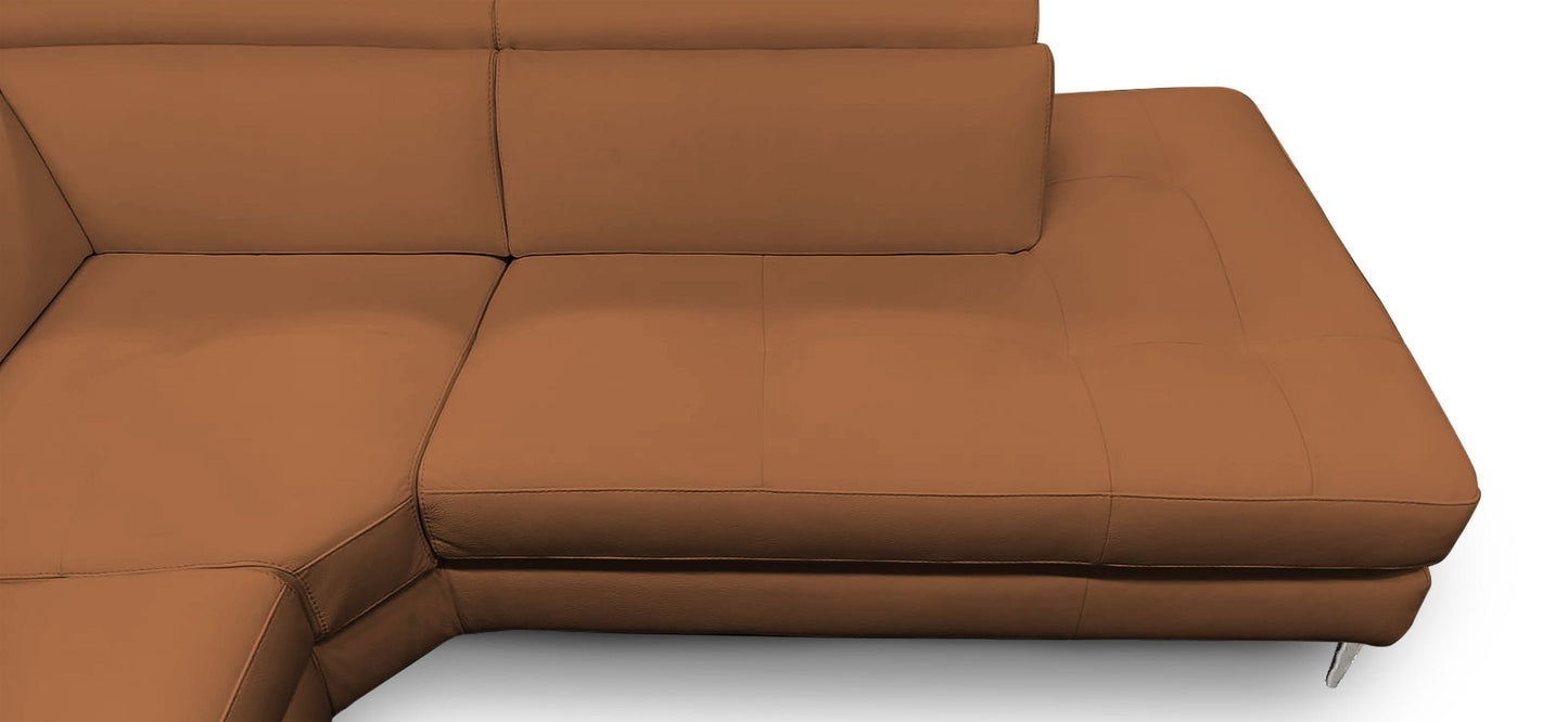 Lamod Italia Viola - Italian Contemporary Cognac Leather Right Facing Sectional Sofa