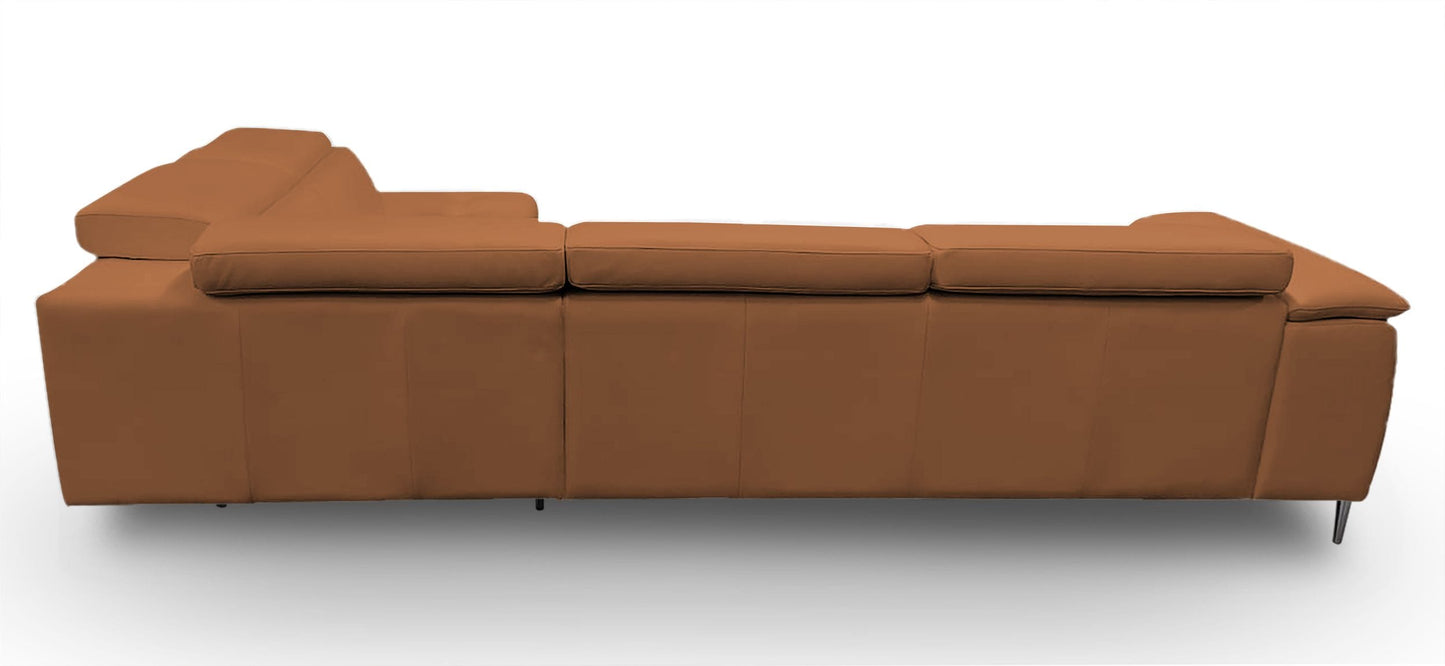 Lamod Italia Viola - Italian Contemporary Cognac Leather Right Facing Sectional Sofa