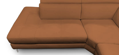 Lamod Italia Viola - Italian Contemporary Cognac Leather Left Facing Sectional Sofa
