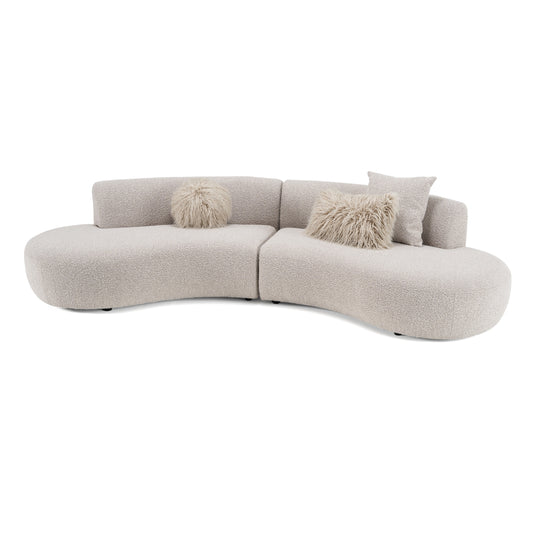 Divani Casa Weldon - Modern Grey Fabric Curved Sectional
