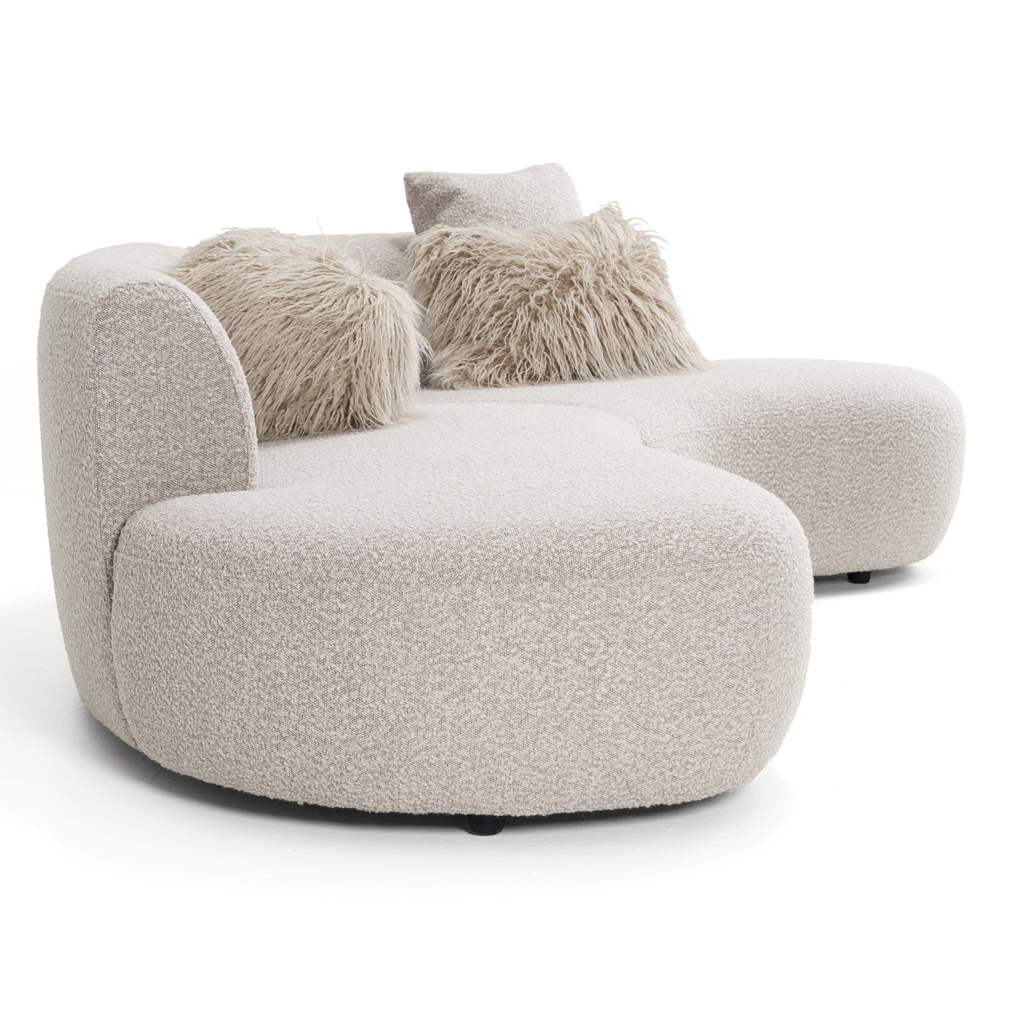 Divani Casa Weldon - Modern Grey Fabric Curved Sectional