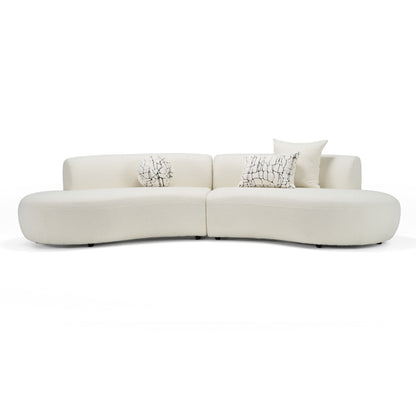 Divani Casa Weldon - Modern Cream Fabric Curved Sectional
