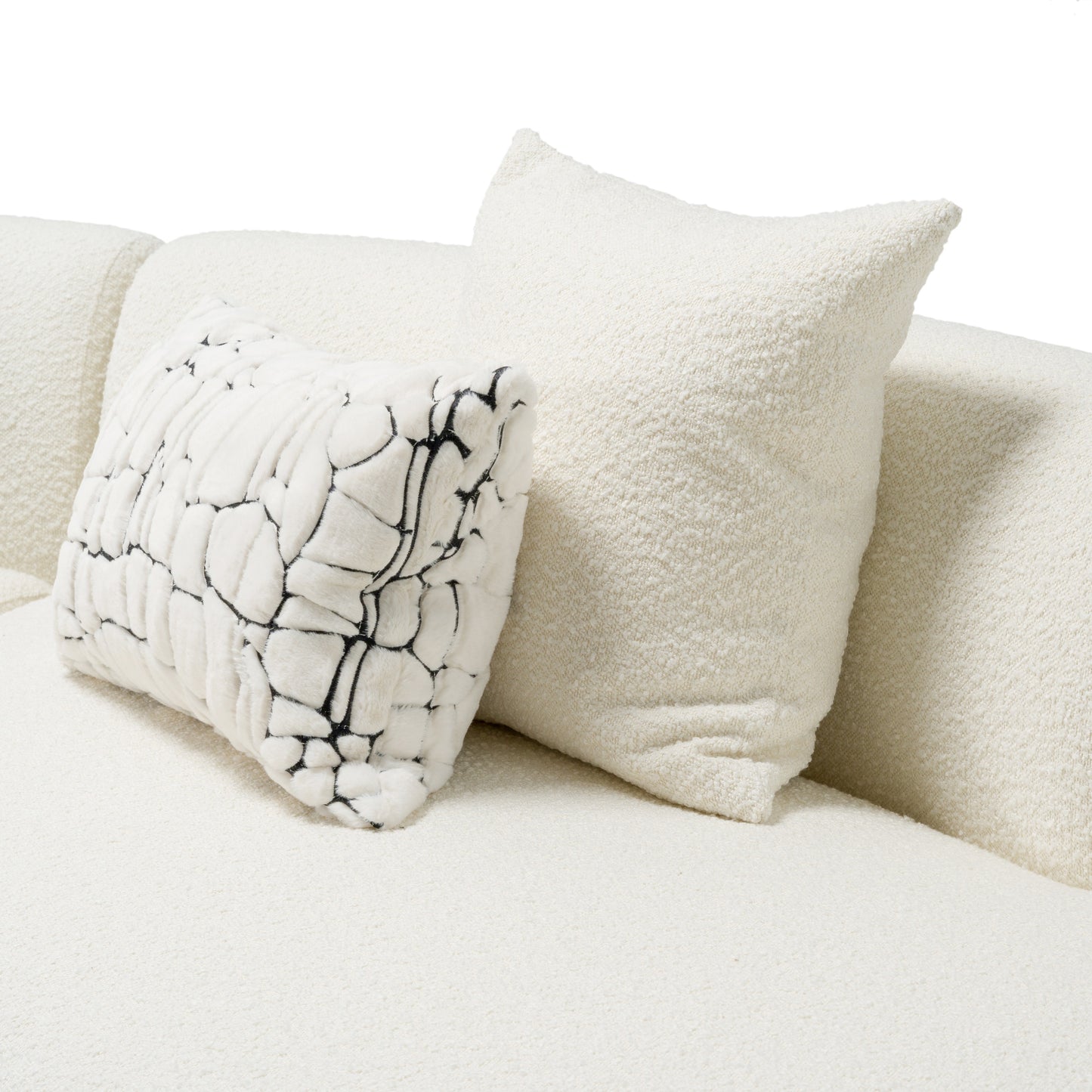 Divani Casa Weldon - Modern Cream Fabric Curved Sectional