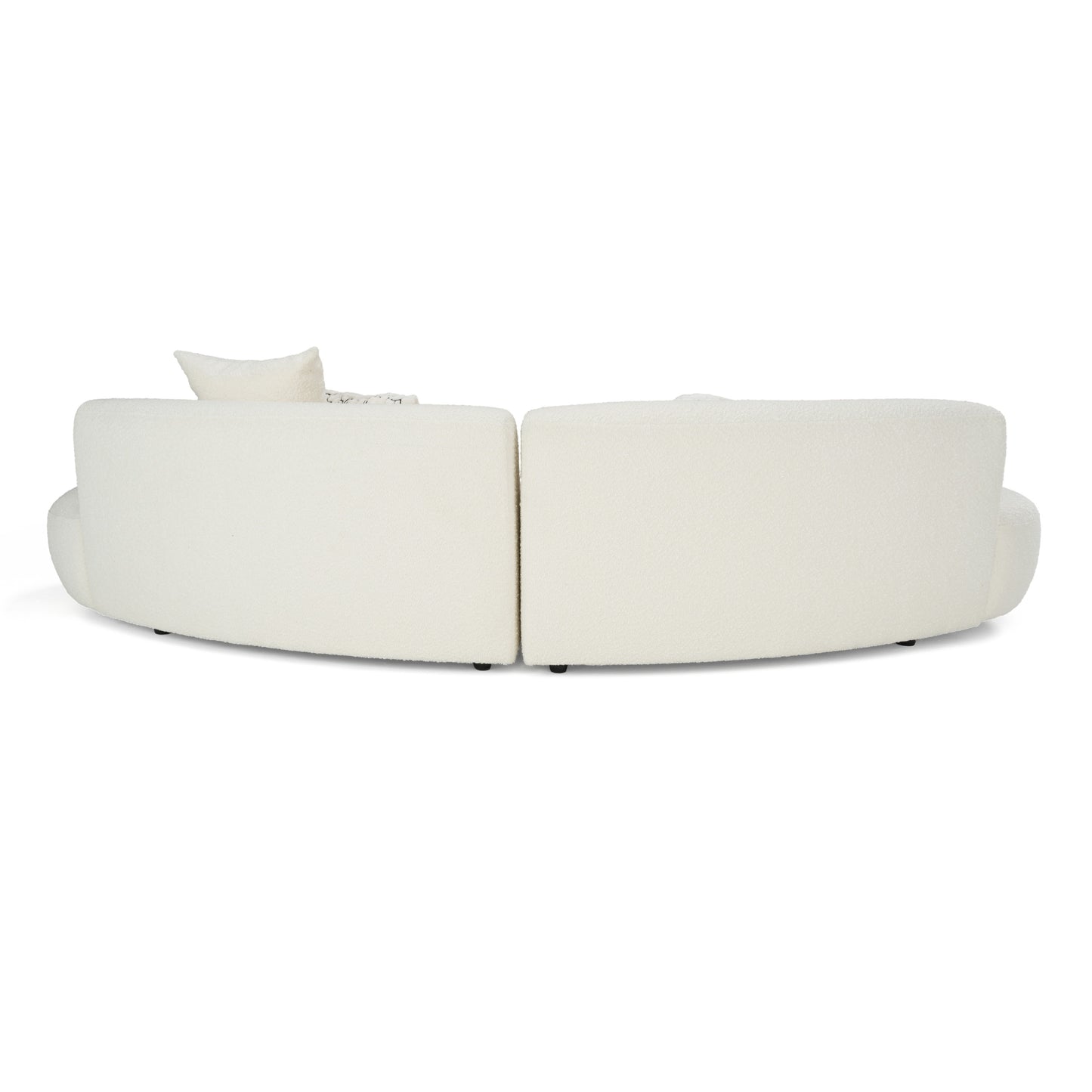 Divani Casa Weldon - Modern Cream Fabric Curved Sectional