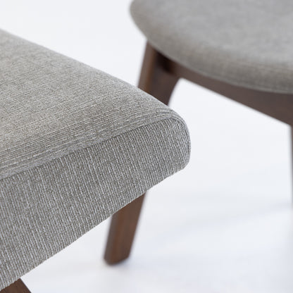 Modrest Whitney Modern Grey & Walnut Accent Chair & Ottoman