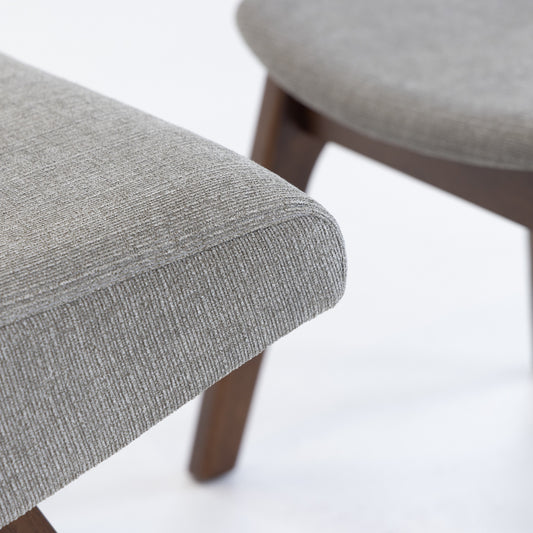 Modrest Whitney Modern Grey & Walnut Accent Chair & Ottoman