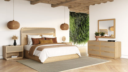 Modrest Gavin - Modern Natural Ash + Rattan Bedroom Set