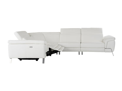 Lamod Italia Mini Wonder - Italian Modern White Leather Sectional Sofa with Recliners