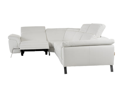Lamod Italia Mini Wonder - Italian Modern White Leather Sectional Sofa with Recliners