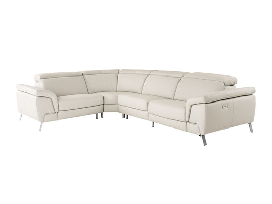 Lamod Italia Mini Wonder - Italian Modern Grey Leather Sectional Sofa with Recliners