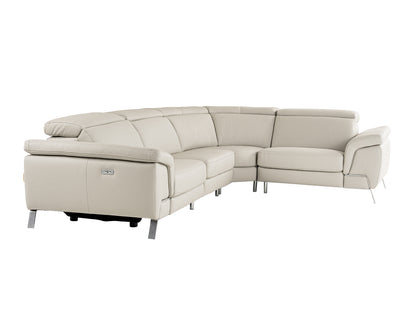 Lamod Italia Mini Wonder - Italian Modern Grey Leather Sectional Sofa with Recliners