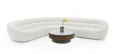 Divani Casa Yolonda - Off-White Fabric Sectional Sofa