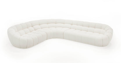 Divani Casa Yolonda - Off-White Fabric Sectional Sofa