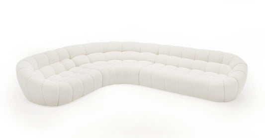 Divani Casa Yolonda - Off-White Fabric Sectional Sofa