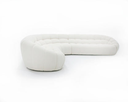 Divani Casa Yolonda - Off-White Fabric Sectional Sofa