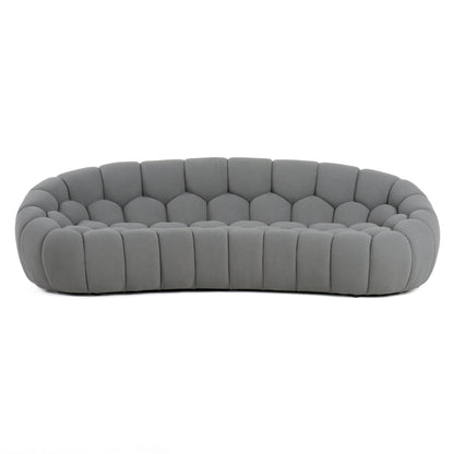 Divani Casa Yolonda - Modern Curved Light Grey Fabric Sofa Set
