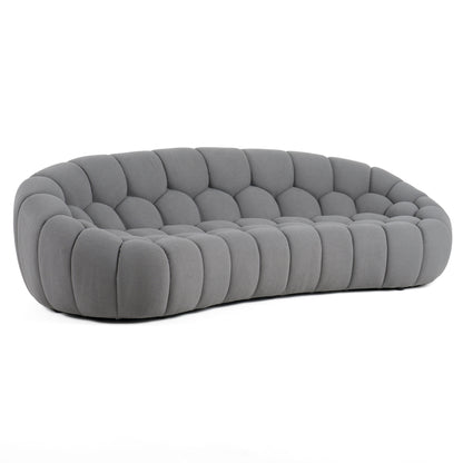 Divani Casa Yolonda - Modern Curved Light Grey Fabric Sofa