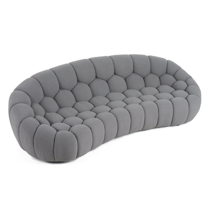 Divani Casa Yolonda - Modern Curved Light Grey Fabric Sofa Set
