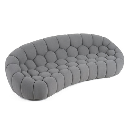 Divani Casa Yolonda - Modern Curved Light Grey Fabric Sofa