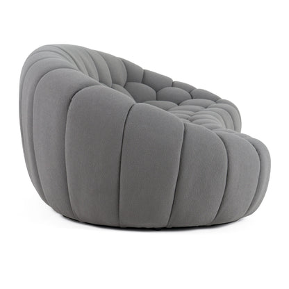 Divani Casa Yolonda - Modern Curved Light Grey Fabric Sofa Set
