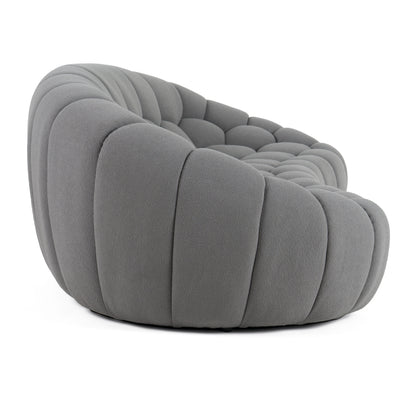 Divani Casa Yolonda - Modern Curved Light Grey Fabric Sofa