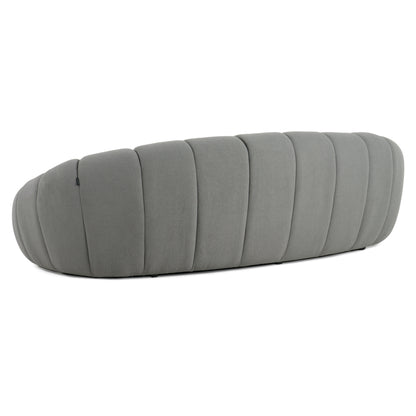 Divani Casa Yolonda - Modern Curved Light Grey Fabric Sofa