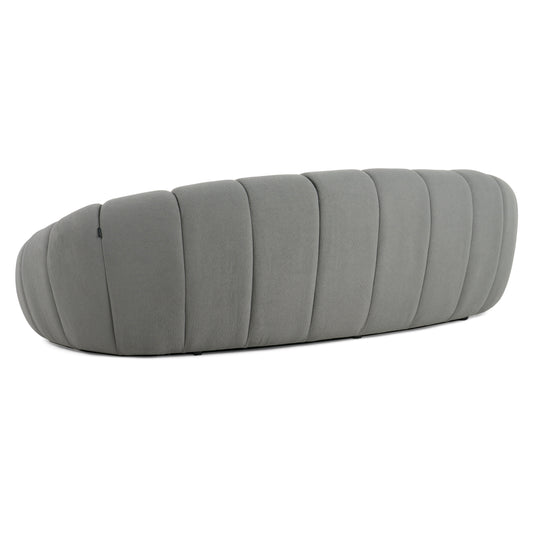 Divani Casa Yolonda - Modern Curved Light Grey Fabric Sofa