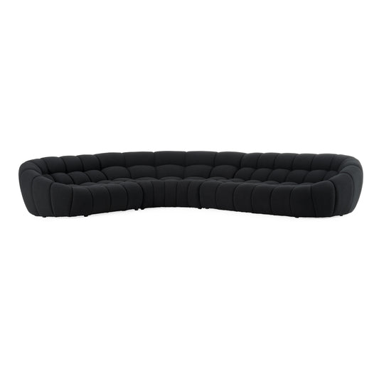 Divani Casa Yolonda - Black Fabric Sectional Sofa