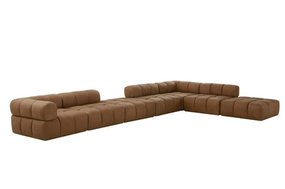 Divani Casa Everest - Modern Brown Leather Modular Armless Sectional Seat