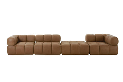 Divani Casa Everest - Modern Brown Leather Modular Corner Sectional Seat