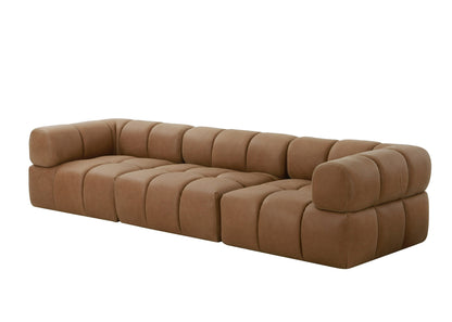 Divani Casa Everest - Modern Brown Leather Modular Armless Sectional Seat